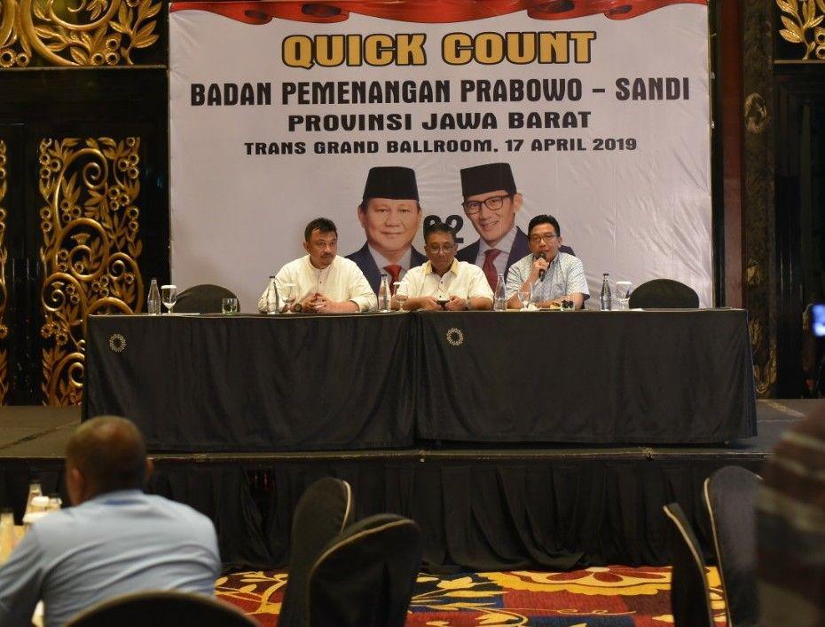 Quick Count Internal, BPD Klaim Prabowo Menang 60 Persen di Jabar