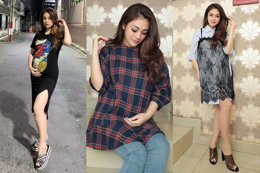 7 Gaya Fashion Hamil ala Celine Evangelista, Tetap Kece dan Modis!