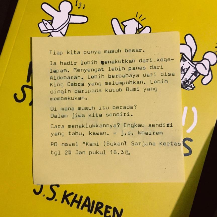 10 Kutipan Inspiratif JS Khairen di Instagram, Unik Banget!