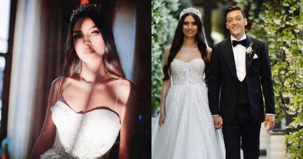 10 Potret Memesona Amine Istri Mesut Ozil dalam Balutan Gaun Pengantin