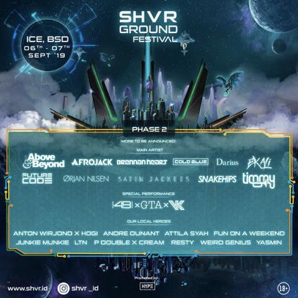 10 Line Up SHVR Ground Festival, Ada Snakehips hingga Weird Genius