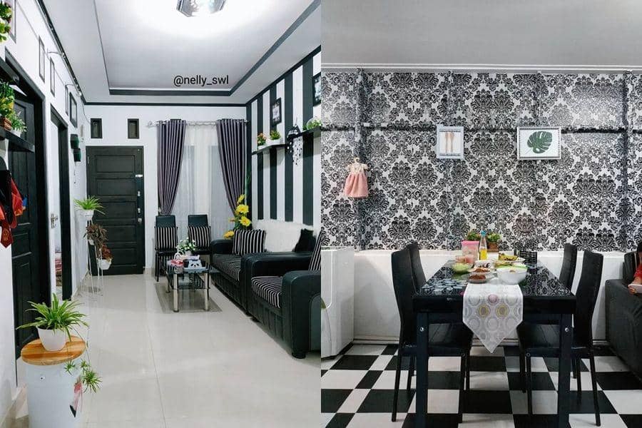 Dekorasi Griya KPR dengan LB 71m Bertema Monokrom, Ada Dua Kamar!