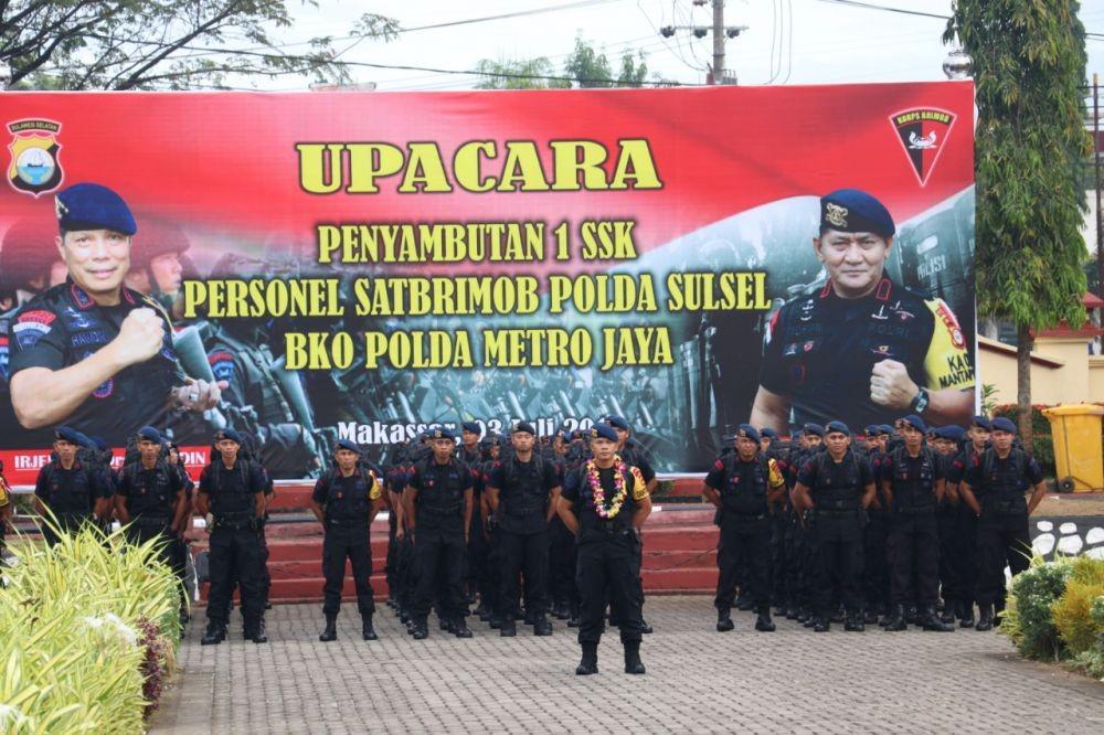 Pilpres Selesai, Polda Sulsel Tarik 1 SSK Brimob dari Jakarta