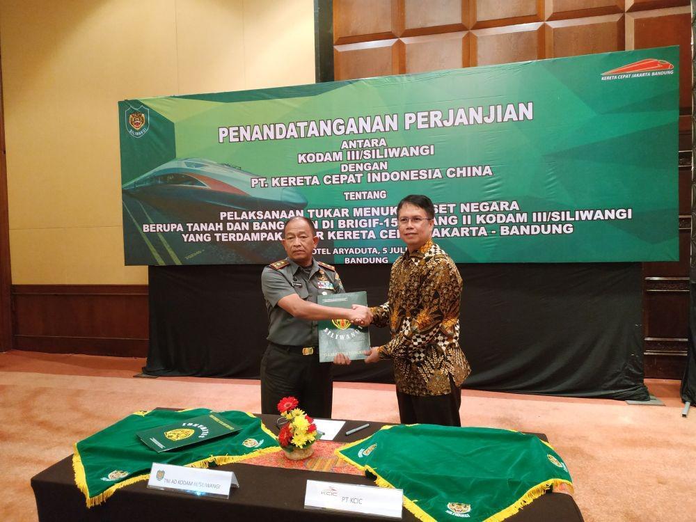 PT KCIC Tukar Guling Tanah Milik TNI AD Senilai Rp135 Miliar di Cimahi