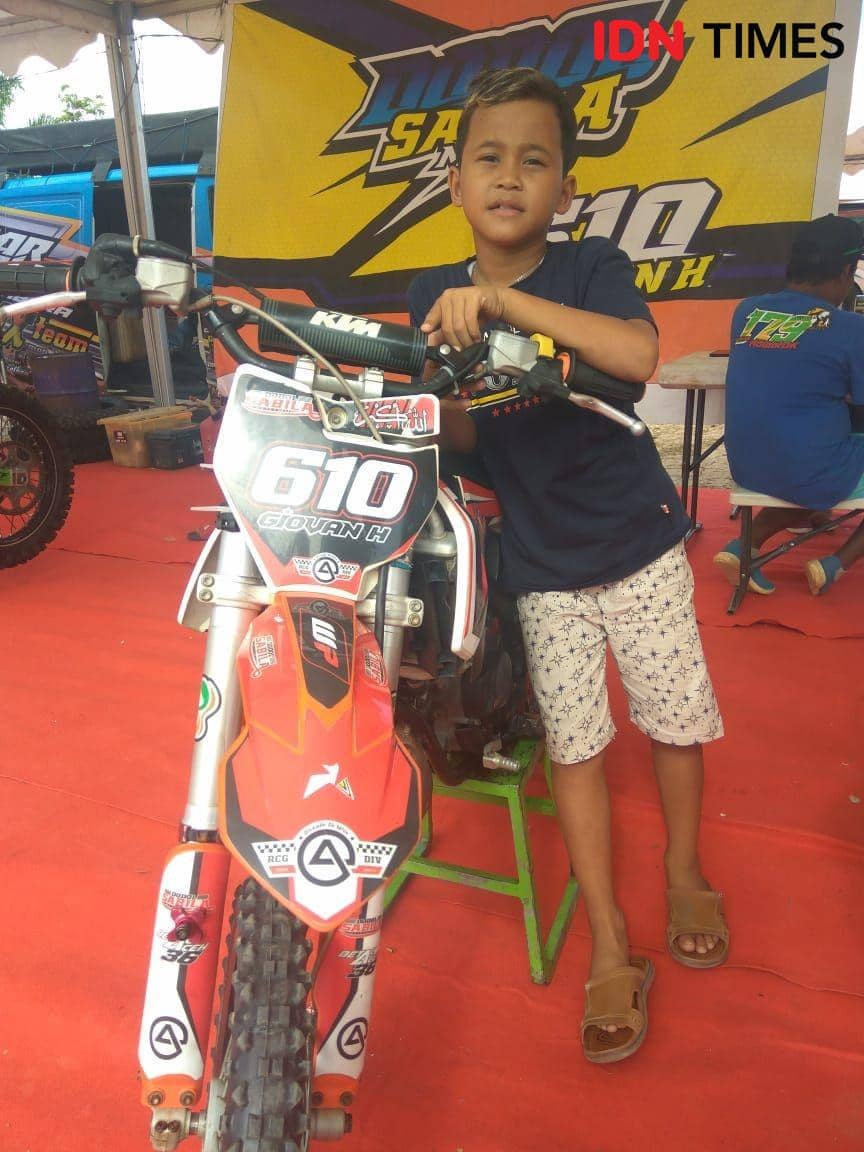 Uji Skill Giovan, Crosser Cilik Asal Langkat di Kejurnas Motocross