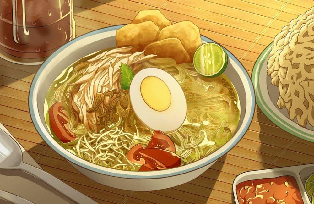 Potret Masakan Khas Indonesia dalam Bentuk Anime, Keren Banget!