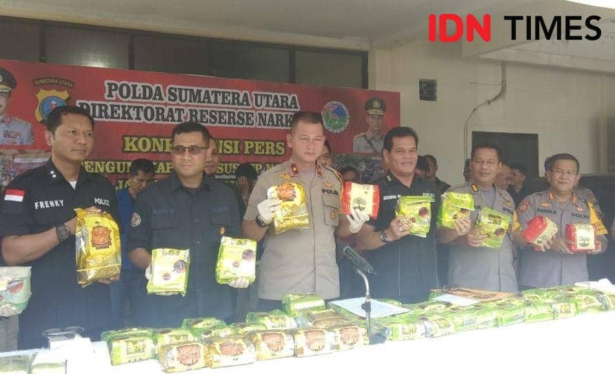 Polda Sumut ungkap jaringan narkoba internasional (IDN Times/Fadli Syahputra)