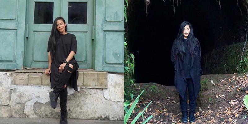 Punya Ciri Khas, 10 Potret Kece Kikan eks Cokelat dengan OOTD Hitam