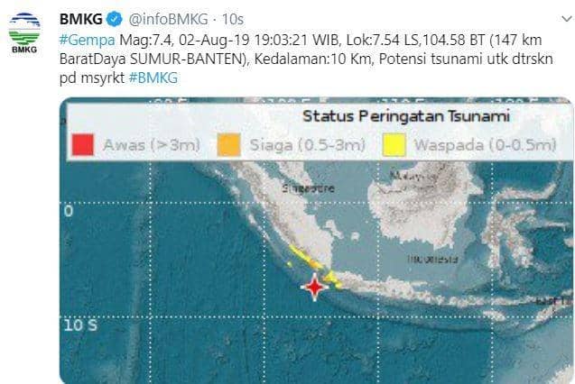 [BREAKING] Gempa Banten, 15 Titik Ini Diminta Waspada