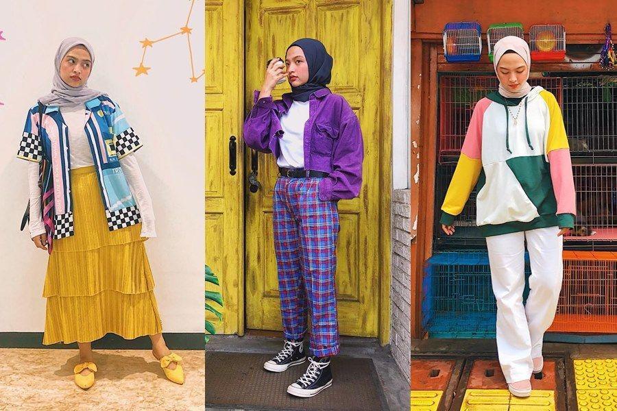 10 Ide Mix and Match OOTD Colorful ala Selebgram Hijab Tasya Kissty