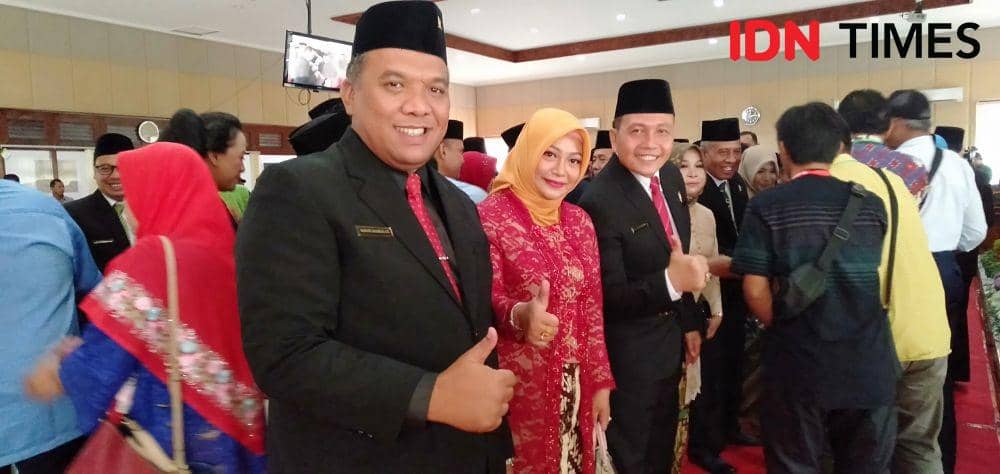 Ketua DPRD Bantul, Hanung Raharjo (kiri).IDN Times/Daruwaskita