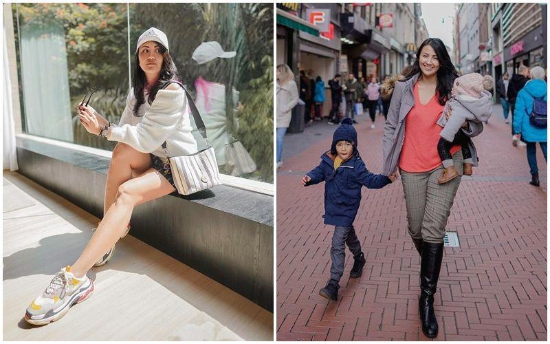 10 Gaya OOTD Sharena Delon, Tetap Stylish Meski Jadi Mama