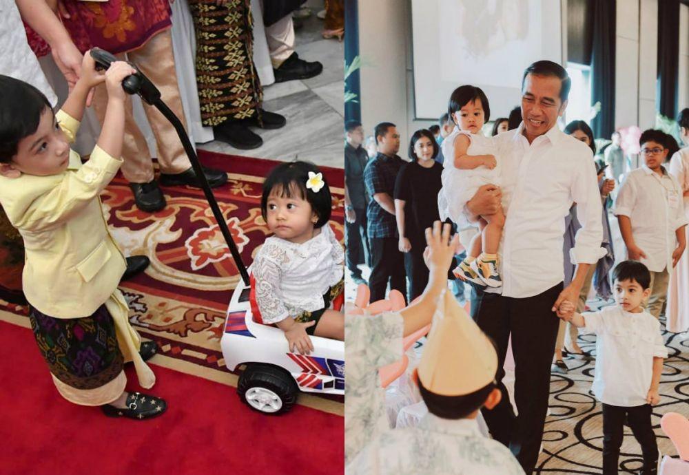 9 Potret Keakraban Jan Ethes & Sedah Mirah, Dua Cucu Jokowi yang Unyu