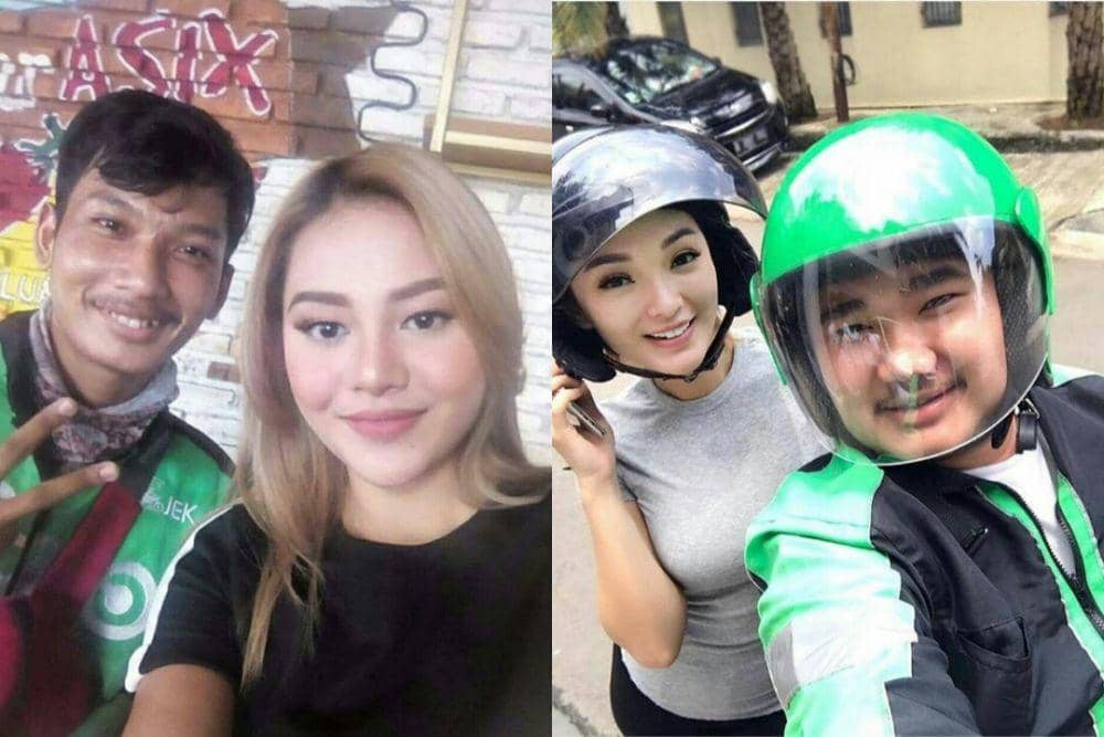 14 Artis Cewek yang Foto Bareng Pengemudi Ojek Online, Ramah Abis!