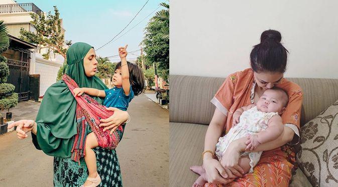 Potret 7 Seleb Saat Asuh Anak Pakai Daster, Sederhana Banget