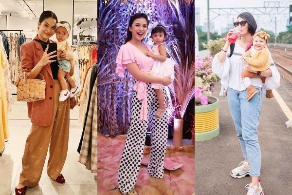 10 Gaya OOTD Artis Indonesia Saat Gendong Anak, Tetap Modis!