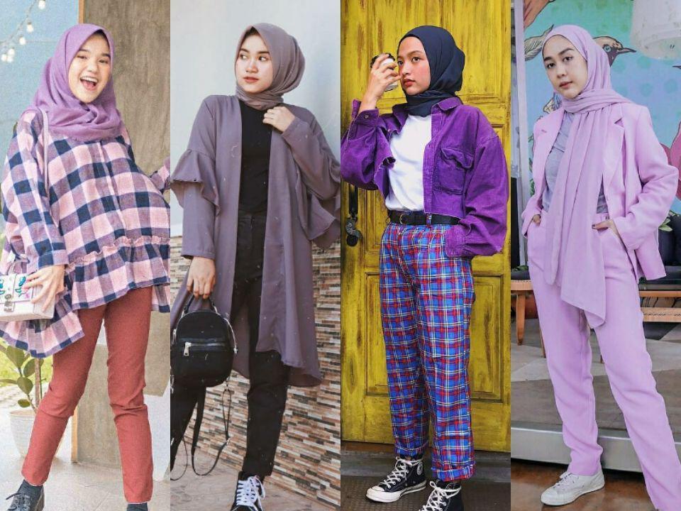 9 Ide Outfit Hijab Kekinian Nuansa Ungu untuk Tampil Eye-catching