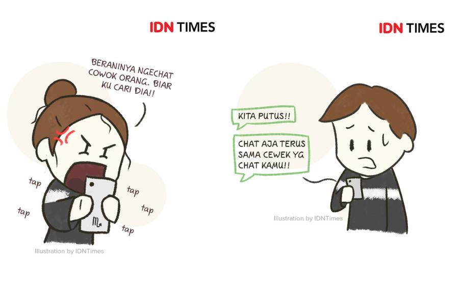 12 Ilustrasi Kocak Zodiak Kalau Sedang Cemburu, Sagitarius Gimana Ya?
