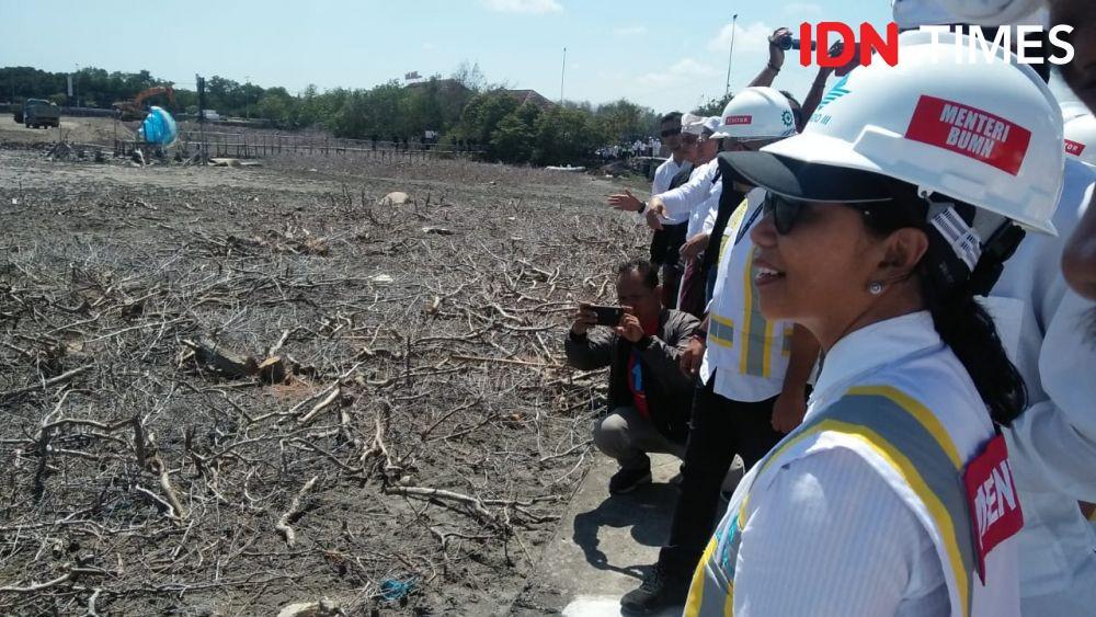 Tinjau Reklamasi Pelabuhan Benoa, Menteri Rini Bicara Kelestarian Alam