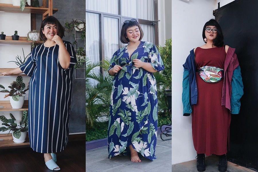 7 Long Dress Body Curvy ala Tira Emon, Elegan Banget Nih!