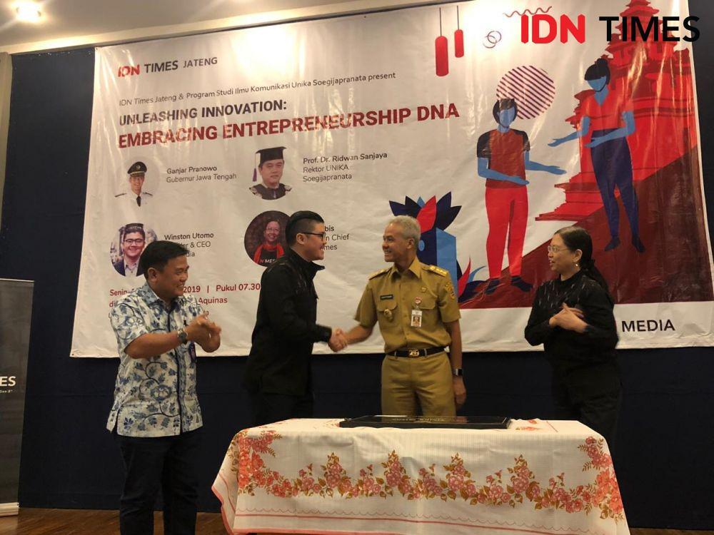 Sapa Millennial Unika, Ganjar Pranowo Luncurkan IDN Times Jateng