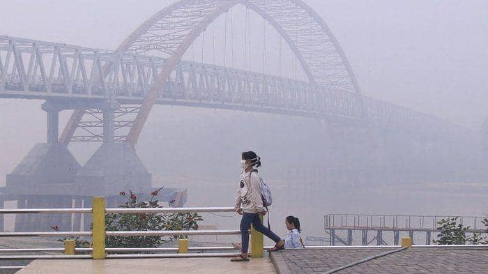 (Ilustrasi kabut asap di Palangkaraya Kalimantan Tengah) ANTARA FOTO/Rendhik Andika