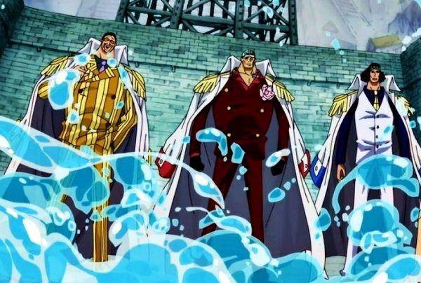 Kizaru, Akainu, dan Aokiji di Marineford. (Dok. Toei Animation/One Piece)