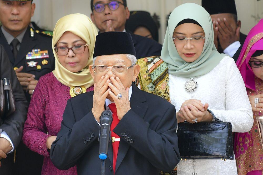 [FOTO] Detik-detik Ma'ruf Amin Sebelum Resmi Jadi Wapres RI 2019-2024