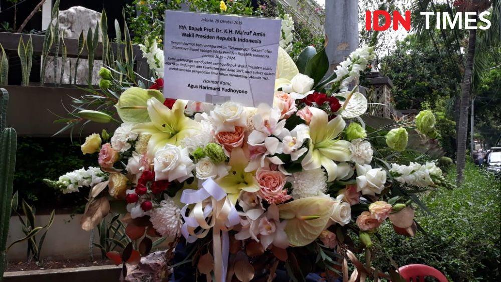 AHY Kirim Karangan Bunga untuk Ma'ruf Amin, Ini Isi Ucapannya