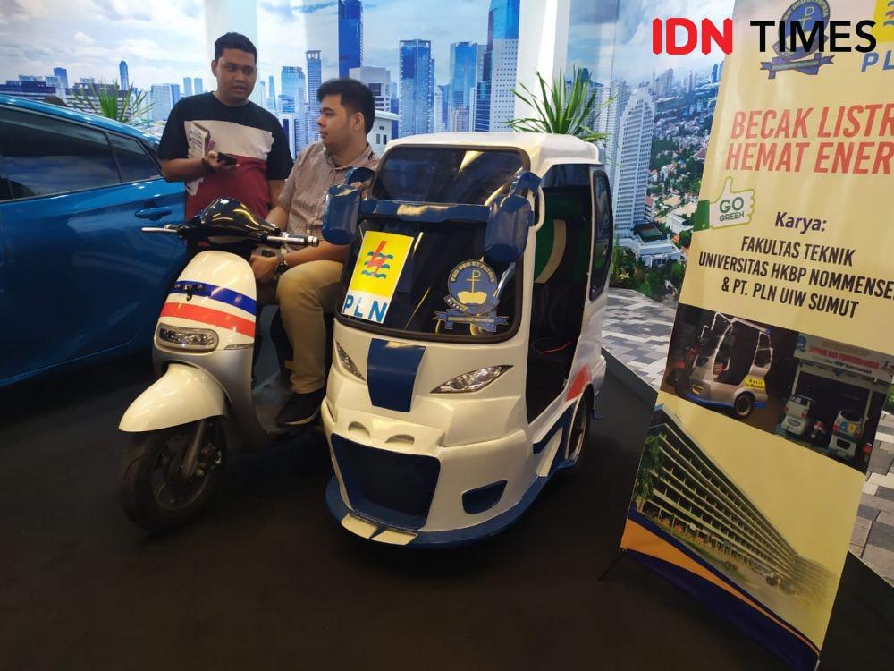 WOW! Ada Becak Listrik di Pameran Otomotif GIIAS 2019 Medan