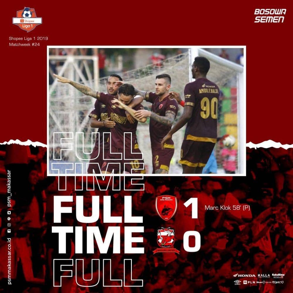 PSM Makassar Perpanjang Catatan Buruk Madura United di Mattoanging