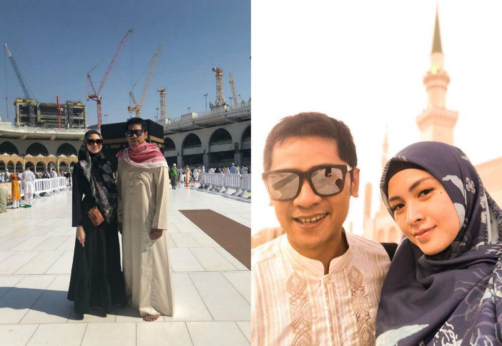 10 Potret Donita & Adi Nugroho Jalani Umrah di Tanah Suci, Adem!