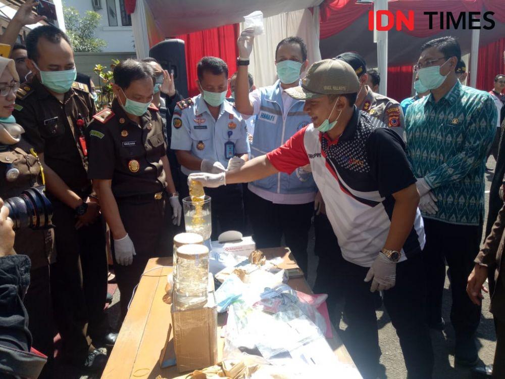 Kejari Bandung Musnahkan Puluhan Kilogram Barang Bukti Narkotika