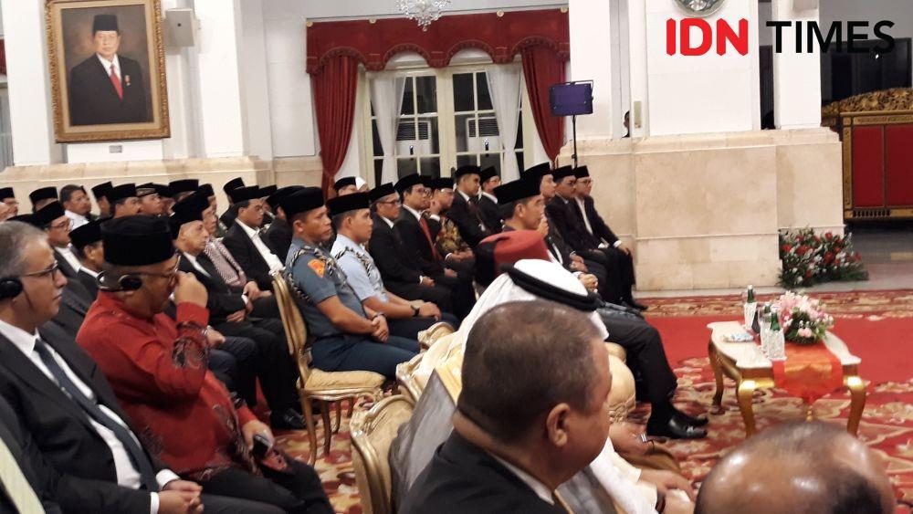 Ma'ruf Beri Sambutan Acara Maulid Nabi di Istana, Jokowi Mesem-mesem
