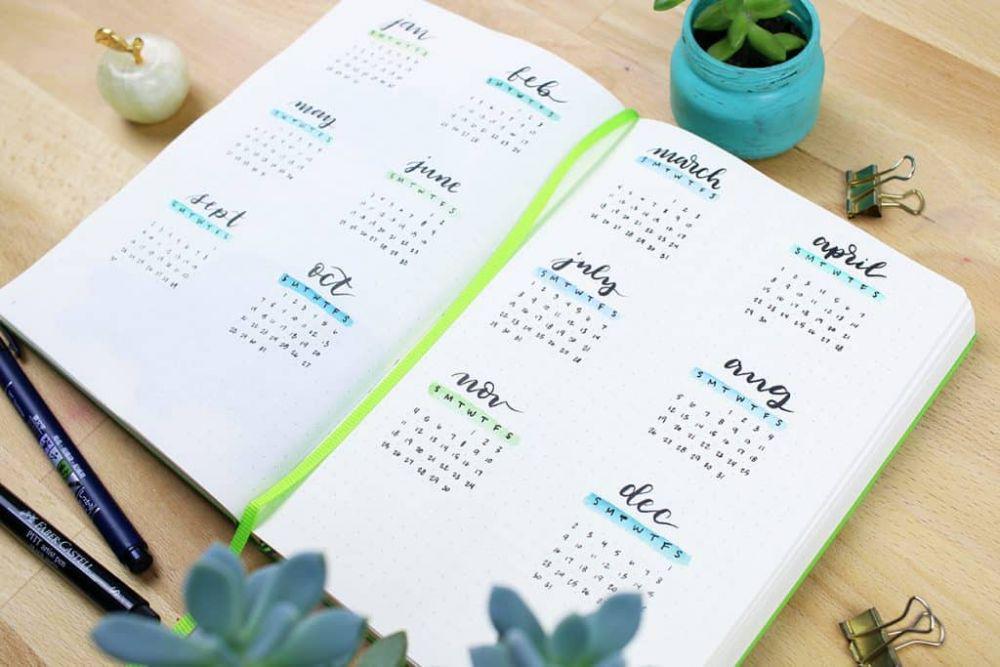 Trik Tampilan Bullet Journal Tetap Kece buat yang Kurang Jago Gambar