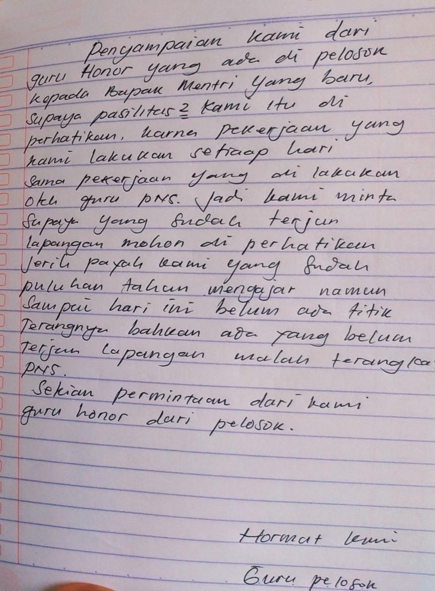 Surat dari guru-guru honorer di pinggiran Samarinda (IDN Times/Yuda Almerio)