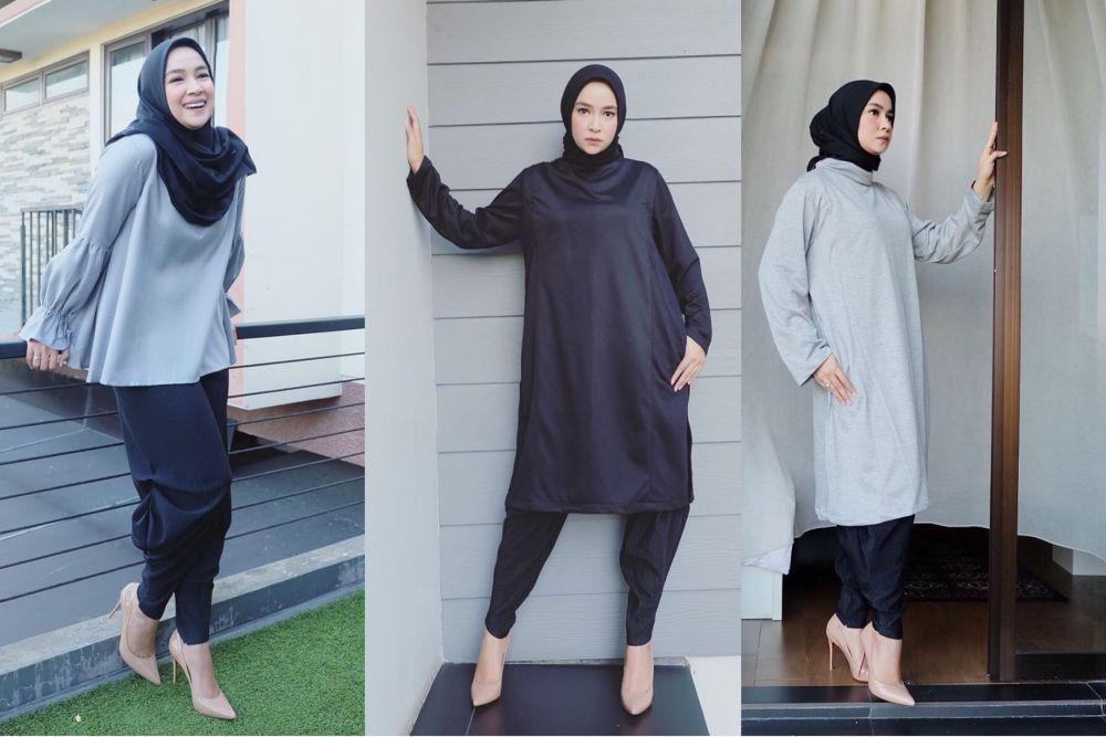 10 OOTD Berkelas Outfit Polos ala Aryani Fitriana, Gampang Ditiru!