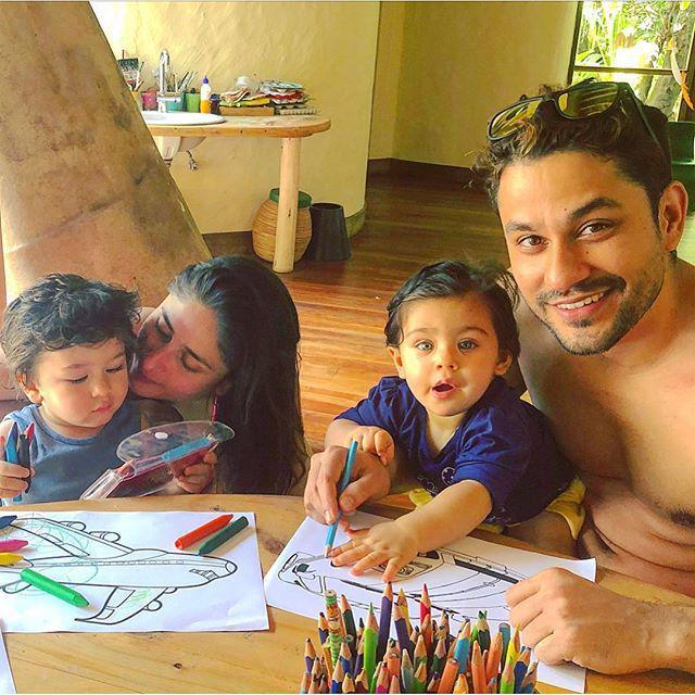 10 Potret Menggemaskan Taimur dan Inaaya, Sepupu yang Kompak Banget!