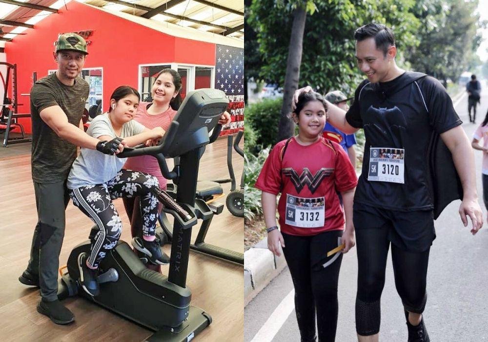 Keluarga Bugar, 10 Momen AHY Olahraga Bareng Annisa Pohan dan Almira