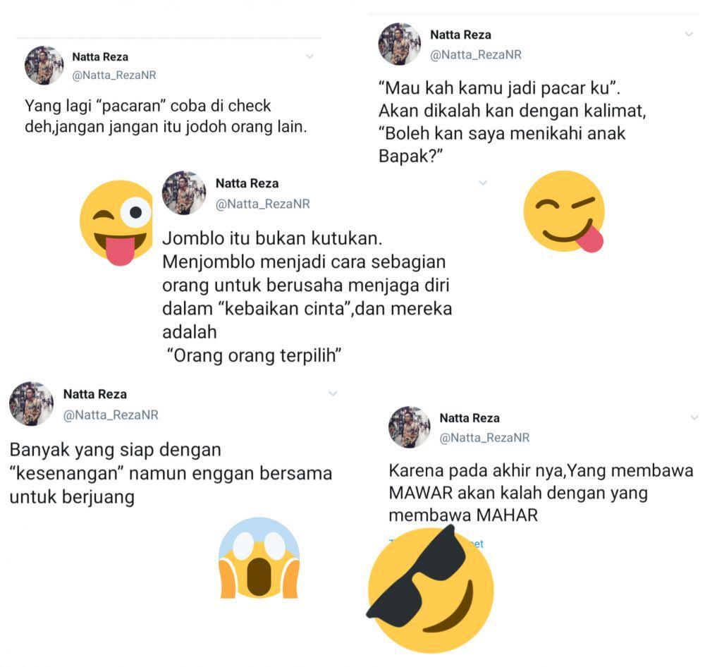 9 Tweet Natta Reza tentang Pacaran dan Cinta, Bikin Semangat Berjuang!
