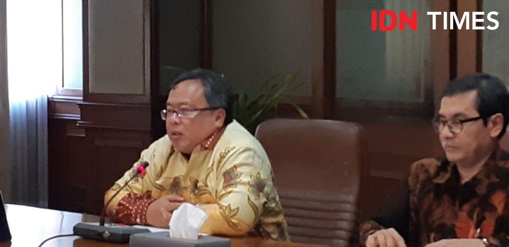Menteri Riset dan Teknologi/Kepala Badan Riset dan Inovasi Nasional (Menristek/BRIN) Bambang PS Brodjonegoro dalam evaluasi hasil klasterisasi perguruan tinggi di Gedung BPPT II Pada Selasa (19/11) (IDN Times/Margith Juita Damanik)