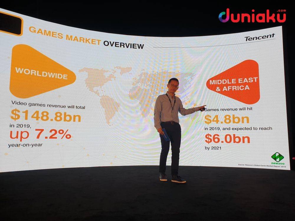 Vincent Wang menjelaskan potensi pasar gaming di seluruh dunia serta di negara timur tengah dan Afrika. duniaku.com/Bayu D. Wicaksono