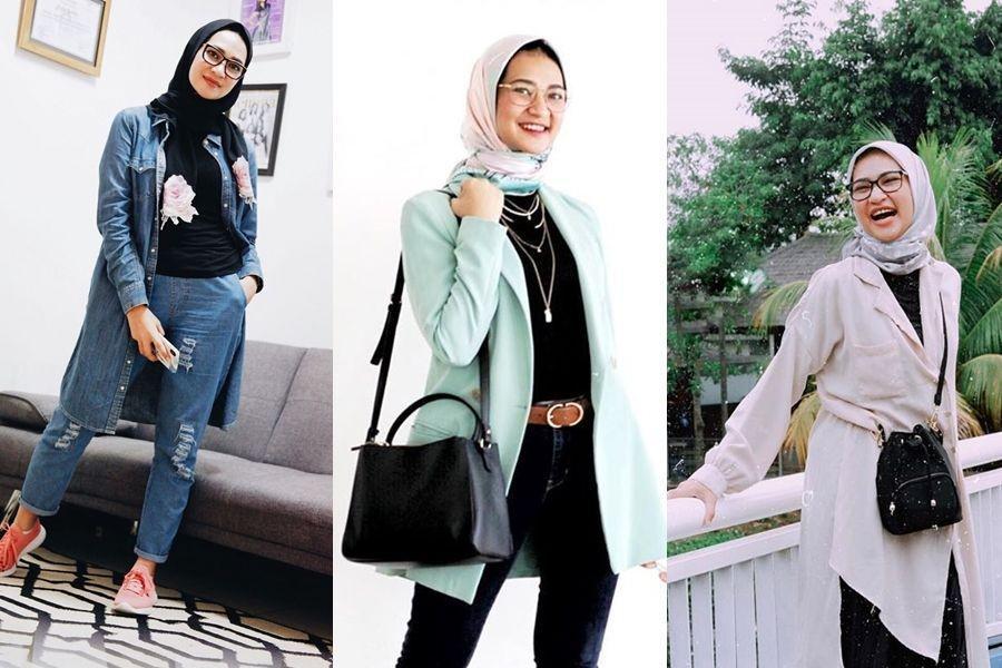 10 Inspirasi Outfit Hijab Kasual dengan Celana ala Angkie Yudistia