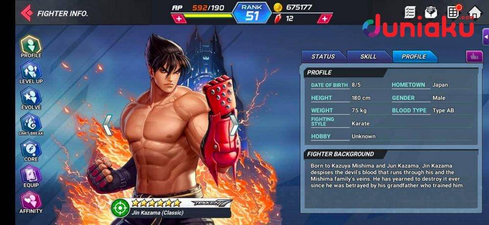 Jin Kazama Status Screen. duniaku.com/Adhitya Daniel