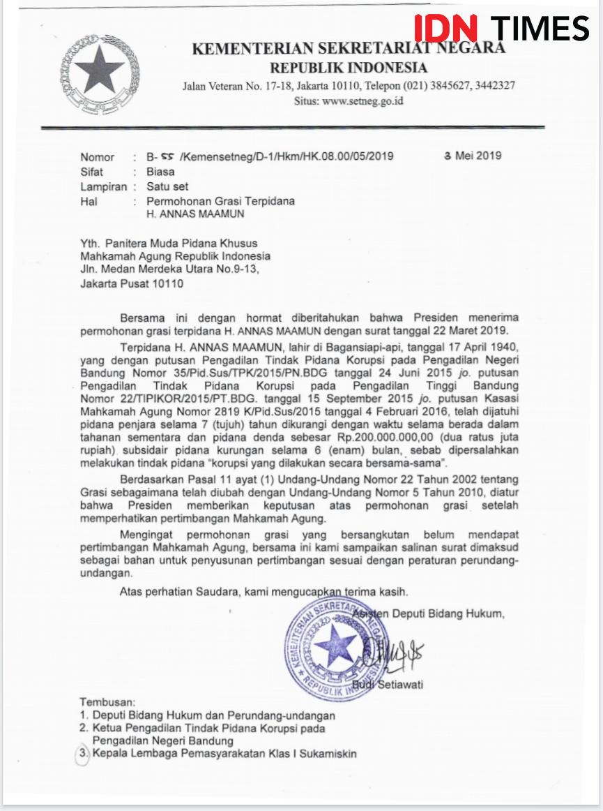 Ini Potongan Isi Surat Grasi Annas Maamun yang Dikirimkan ke Jokowi