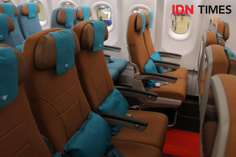 Economy Class Pesawat Garuda Airbus A330-900neo (IDN Times/Kevin Handoko)