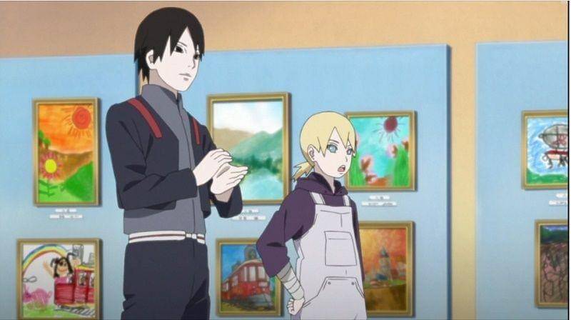 Sai Yamanaka (kiri) bersama Inojin, putranya. crunchyroll.com/Boruto Naruto Next Generations