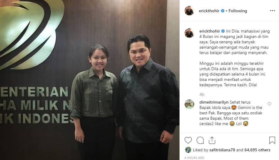 Instagram/@erickthohir