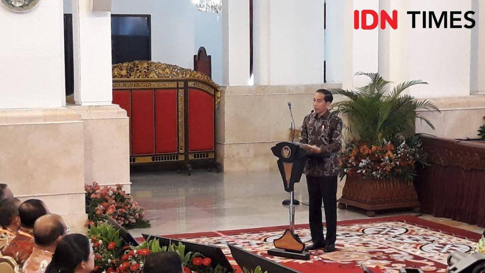 Presiden Jokowi memberikan sambutan di Musrenbangnas RPJMN 2020-2024, Istana Merdeka, Jakarta Pusat, Senin 16 Desember 2019 (IDN Times/Teatrika Handiko Putri)