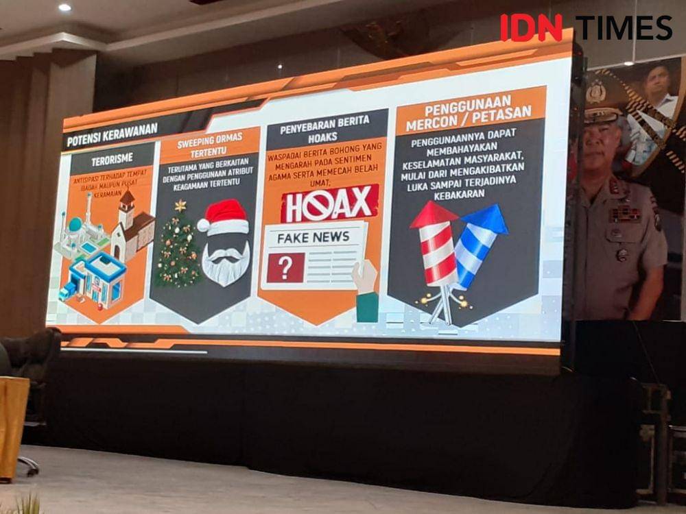 Rapat koordinasi dan teknis Ops Lilin Semeru 2019 di Mapolda Jatim, Senin (16/12). IDN Times/Ardiansyah Fajar